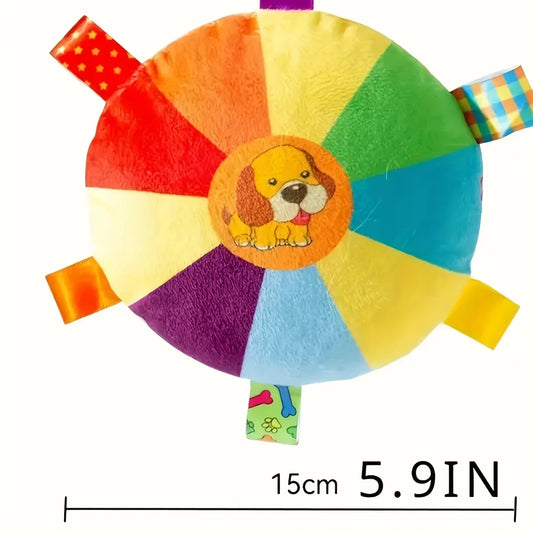 1Pc Interactive Plush Flying Disc Dog Toy With Sound, Durable Chew Toy For All Dog Breeds, Squeaky Dog Toy For Training And Play