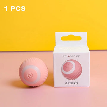 Bolinha automática para gatos carregamento USB - Rosa
